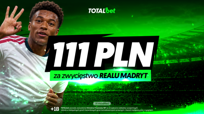 Totalbet kod promocyjny: Real Madryt – Sevilla. Freebet 111 PLN za zwycięstwo Realu!