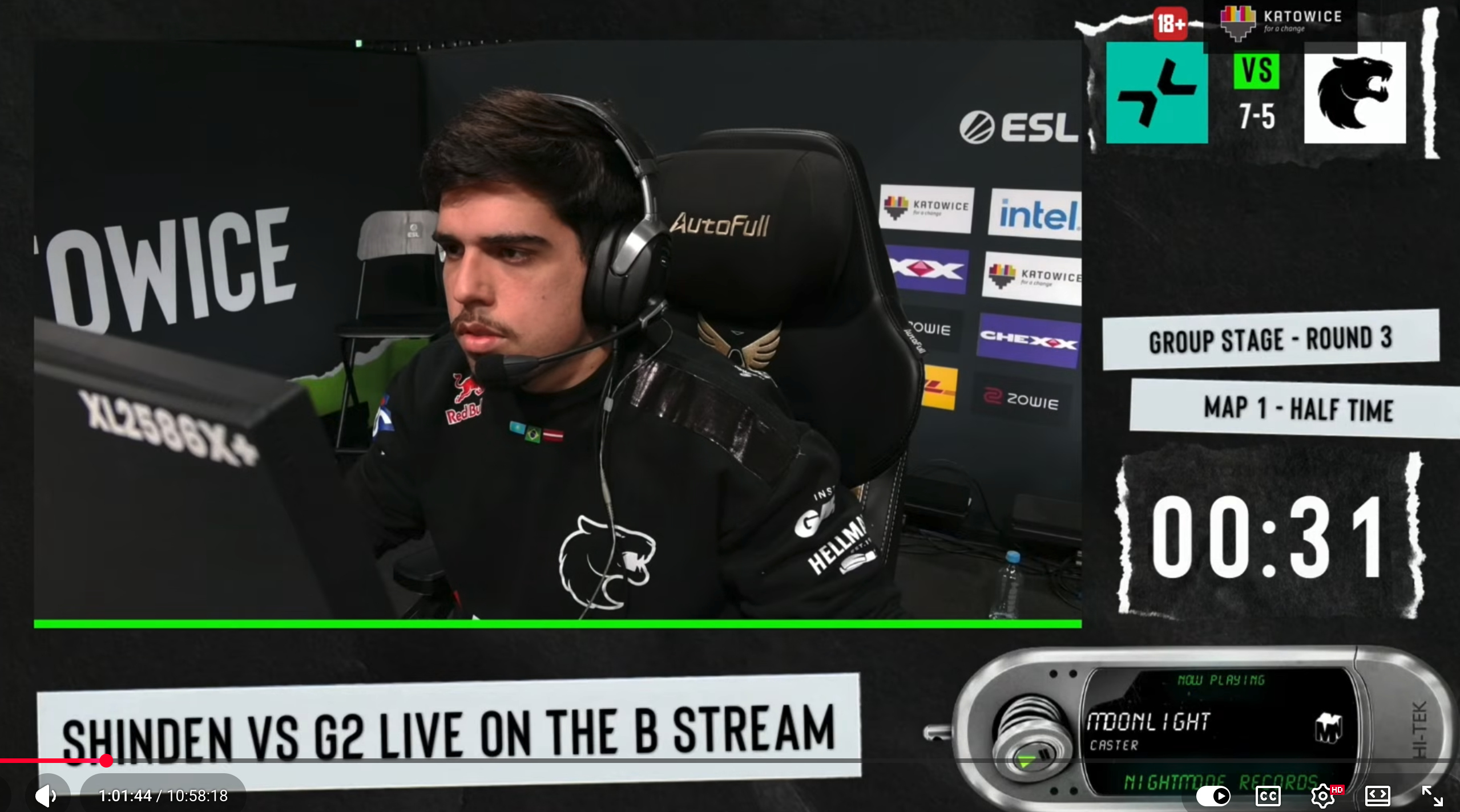 ESL Pro League Katowice: oznaczenie CHEXX i&nbsp;Katowice w&nbsp;kadrze transmisji