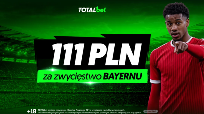 Totalbet kod promocyjny: FC Augsburg – Bayern Monachium. Freebet 111 PLN za zwycięstwo Bayernu!